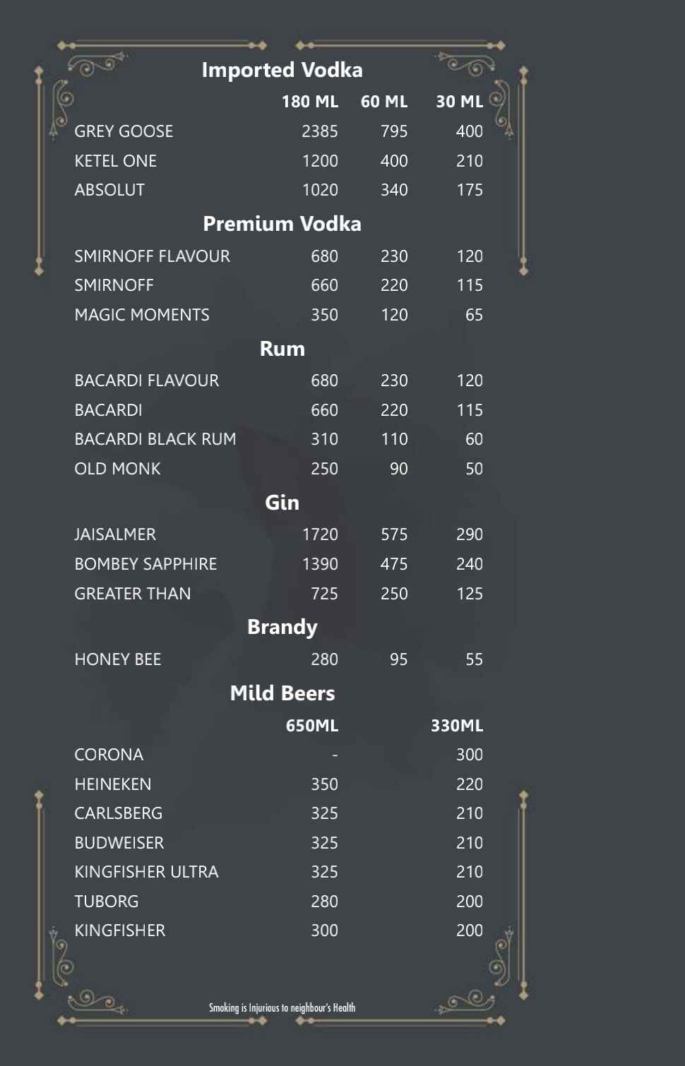Bar Menu Page 4