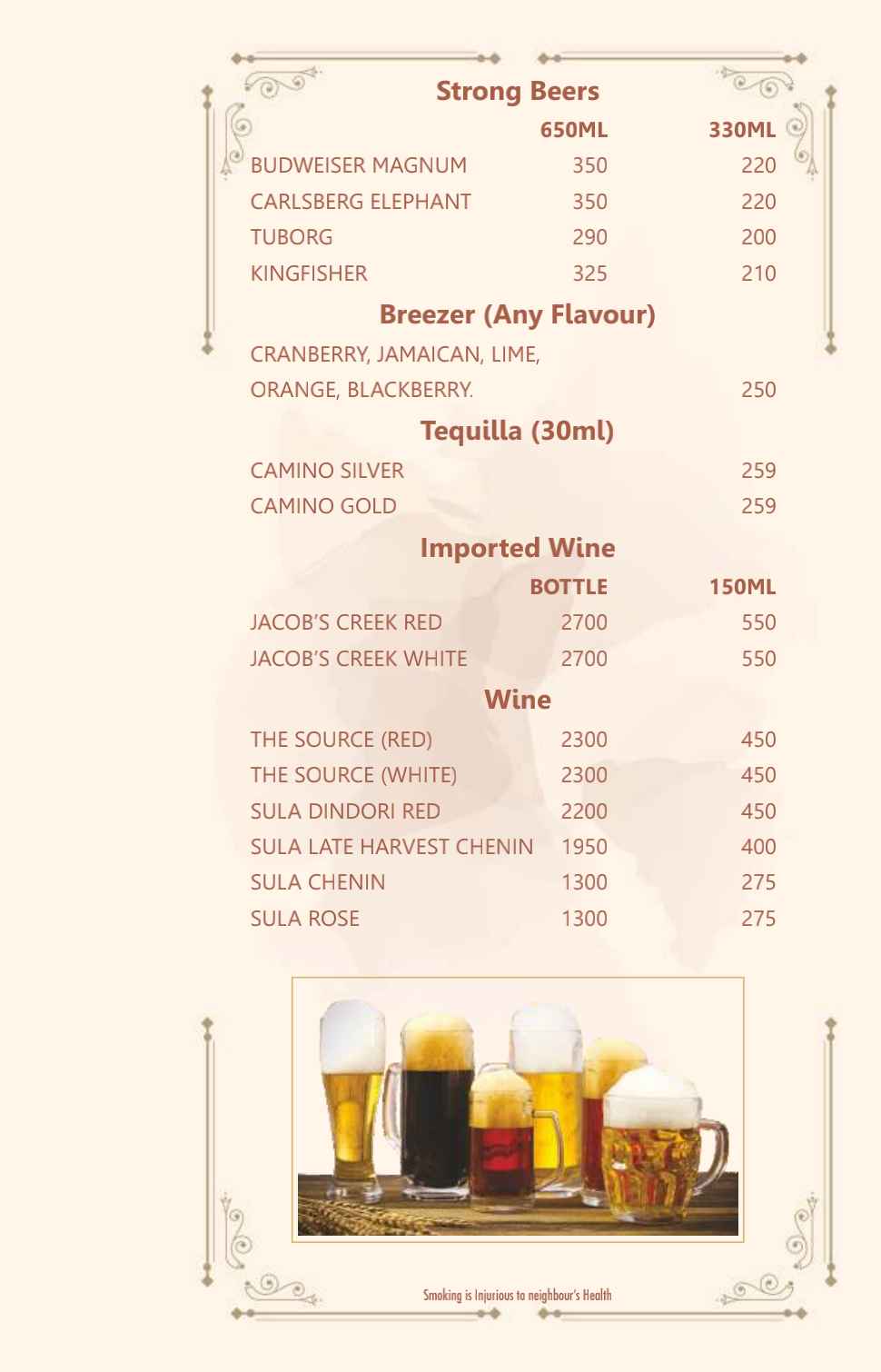 Bar Menu Page 5