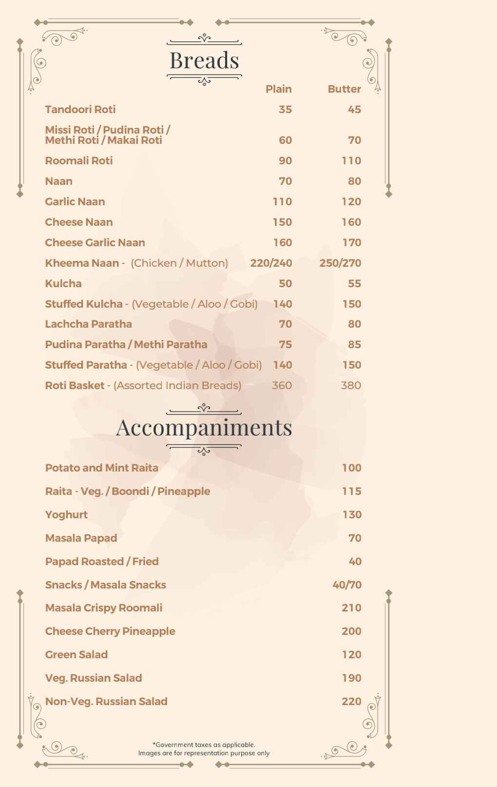 Food Menu Page 10